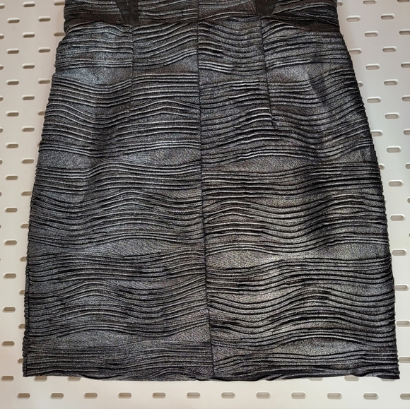 HAILEY LOGAN Strapless Mini Dress Corset Black Textured Metallic Striped‎ Lined - Picture 5 of 15